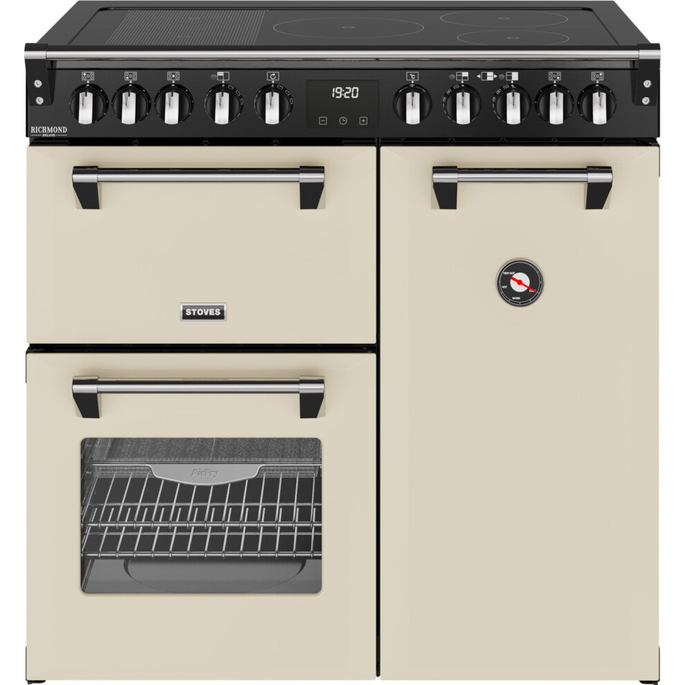 Stoves Richmond Deluxe 90Ei RTY 90cm Electric Range Cooker with Induction Hob - Cream - A/A/A Rated