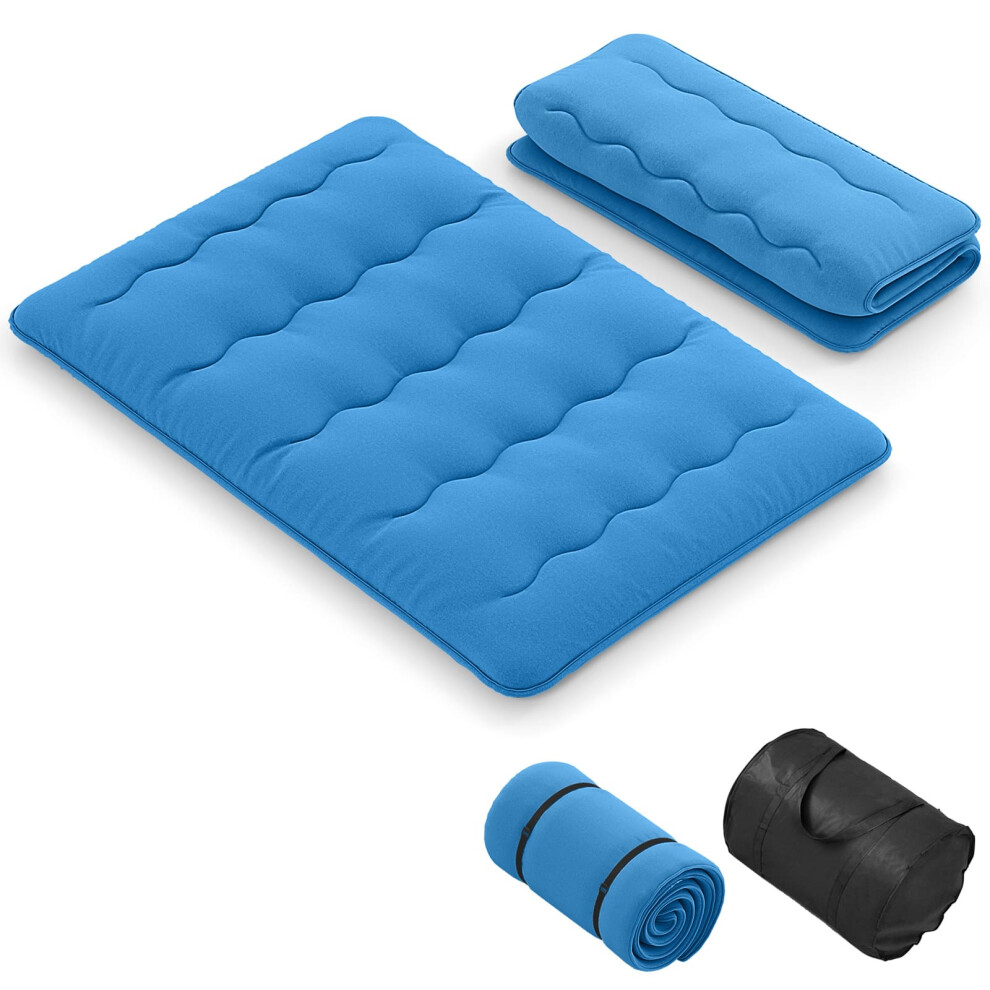 Costway Double Size Japanese Floor Mattress Futon Mattress 190X135x10cm- Blue