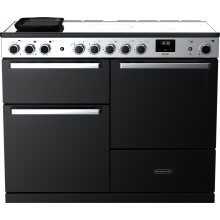 Rangemaster Edge Deluxe EDDLO110EIGBLK/CM1 110cm Electric Range Cooker with Induction Hob - Black Glass / Chrome - A/A Rated