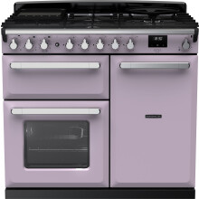 Rangemaster Estel Deluxe ESDL100DFPHTH/CM1 100cm Dual Fuel Range Cooker - Heather / Chrome - A/A Rated