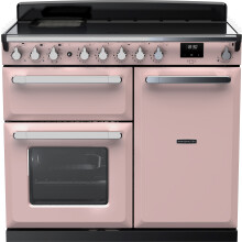 Rangemaster Estel Deluxe ESDL100EIPPPK/CM1 100cm Electric Range Cooker with Induction Hob - Pale Pink / Chrome - A/A Rated