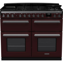 Rangemaster Estel Deluxe 110cm Dual Fuel Range Cooker – Bordeaux/Chrome, A/A Rated