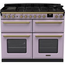 Rangemaster Estel Deluxe ESDLB110DFPHTH/AB1 110cm Dual Fuel Range Cooker - Heather / Antique Brass - A/A Rated