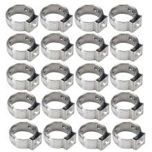 (As show, One size) 20 Pcs Stainless Hose Clamps Hose Clip Hose Clamps Single Ear Stainless Steel Hose Clamp
