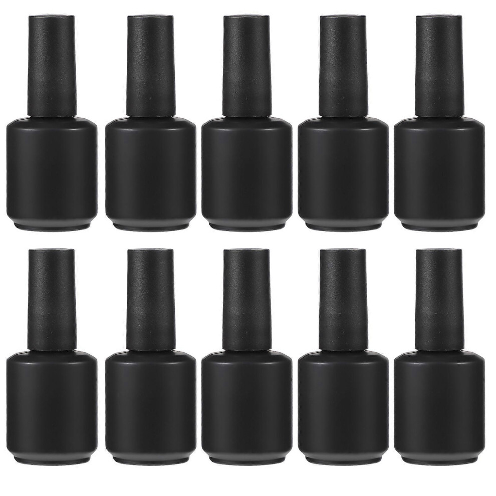 Wrezatro (As Show, One Size) 10Pcs Cylindrical Empty Nail Polish Bottle Glass Nail Varnish Bottles For Salon