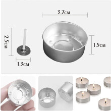 (As show, One size) 1 Set Aluminum Tea Lights Cups Small Candles Containers Candles Jars with Candles Wicks
