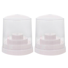 (As show, One size) 2pcs 48-hole Nail Art Drill Bits Holder Dustproof Nail Grinding Head Display Box