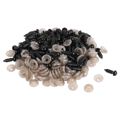 100PCS Olhos de crochê de segurança de plástico a granel com 100PCS Arruelas para artesanato de crochê (0,24 polegadas/6 mm) 2
