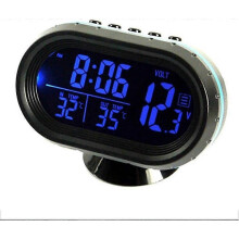 (As show, One size) Car rmometer Temperature Alarm Clock Wan'an-12-24v Multifunctional Electronic Lcd