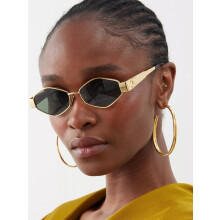 Celine CL40254U 30N Triomphe Metal Sunglasses Gold Frame Green Lens Authentic