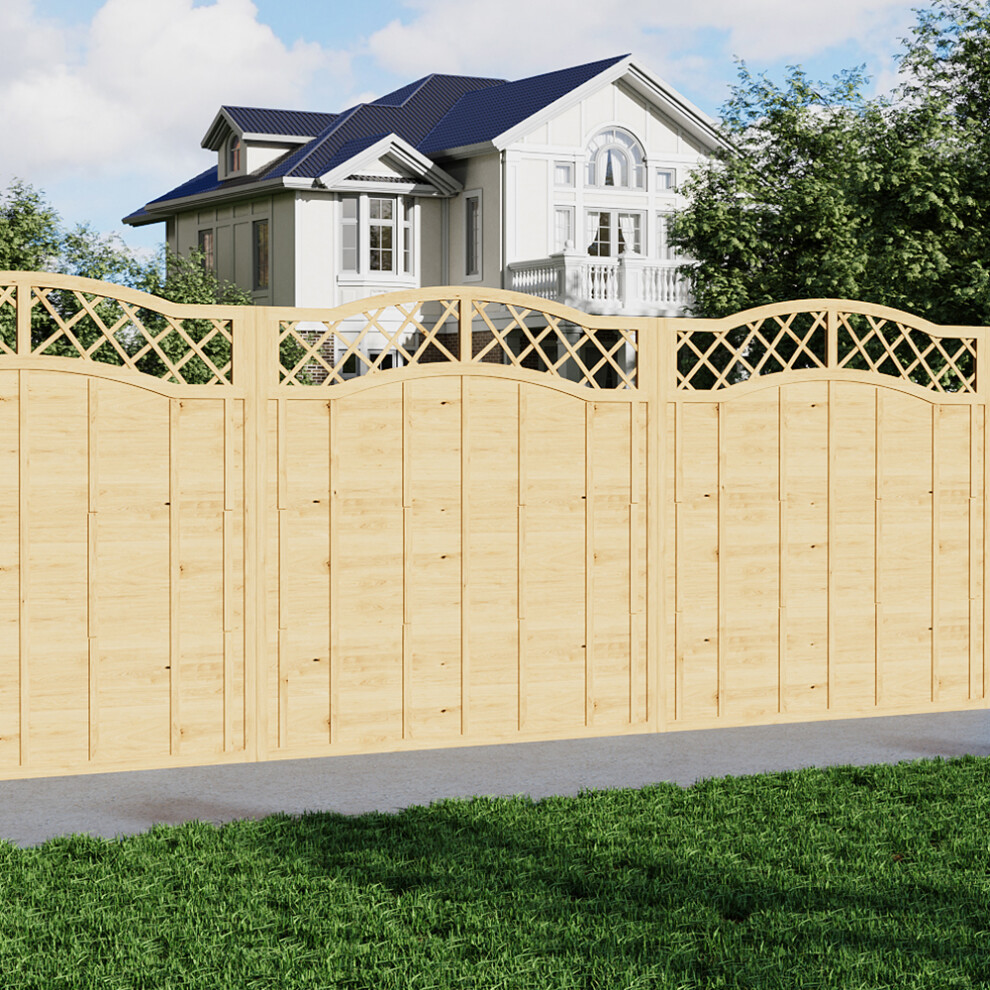 (6x6ft ) Pressure Treated Lattice Top Wooden Garden Fence Panel