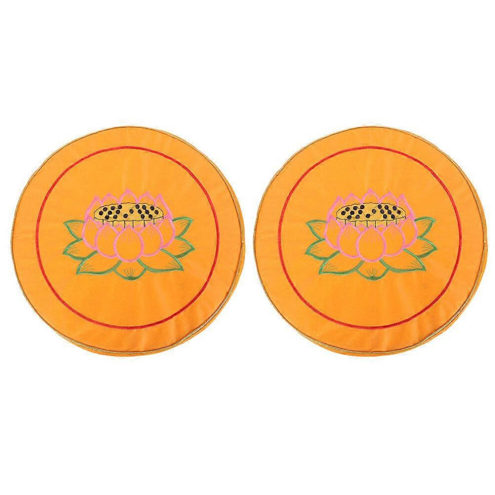 Kricely (As Show, One Size) 2Pcs Meditation Cushion Round Meditating Mat Practical Ancestral Hall Prayer Cushion
