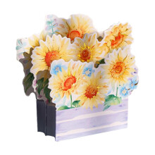 (As show, One size) Creative 3D Greeting Card Flower Design Greeting Card Festival Blessing Card