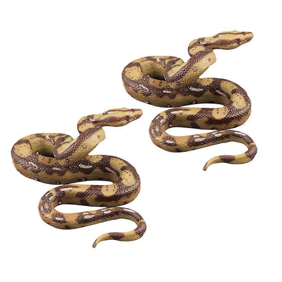 Kricely (As Show, One Size) 2Pcs Halloween High Simulation Python Model Toy Scary Trick Prop Realistic Solid Core Snake