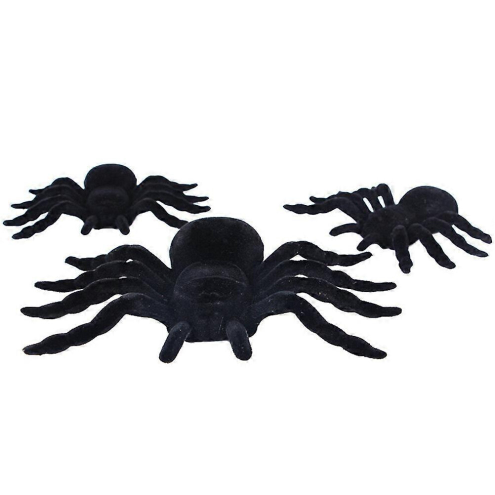 Kricely (As Show, One Size) 3 Pcs Halloween Tricky Prop Simulation Spider Prank Toy Spider Tricky Toy
