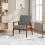 Living And Home Modern Wood Frame Upholstered Lounge Chair 1