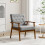 Living And Home Modern Wood Frame Upholstered Lounge Chair 2