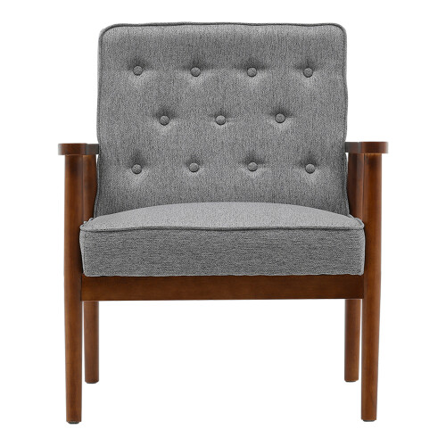 Living And Home Modern Wood Frame Upholstered Lounge Chair 2