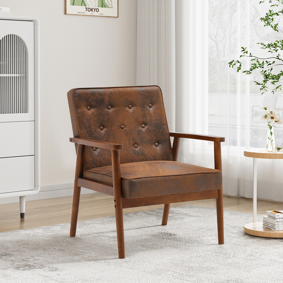 Modern Wood Frame Upholstered Lounge Chair