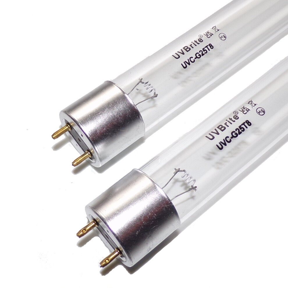 UVBrite® 2-PACK 25W T8 UV Bulb for Pond UVC Filter | Algae Destroyer