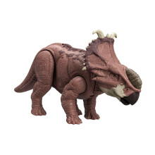 Mattel Jurassic World Figurka dinozaura Wild Roar Pachyrhinosaurus z ciaglym dzwiekiem uderzenia glowa i rykiem Ruchoma zabawka z mozliwoscia odtwarz