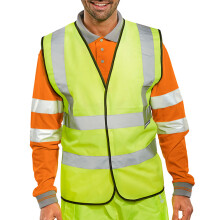Beeswift - BSEEN EN ISO 20471 VEST SAT YELLOW RED ORANGE - Hi Vis