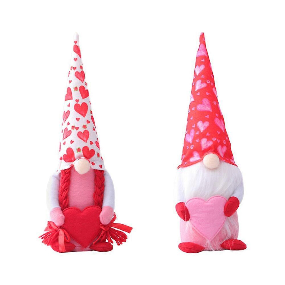 Kricely (As Show, One Size) 2 Pcs Valentine's Day Gnome Decor Gnome Doll Scene Adornments Elf Doll Decor