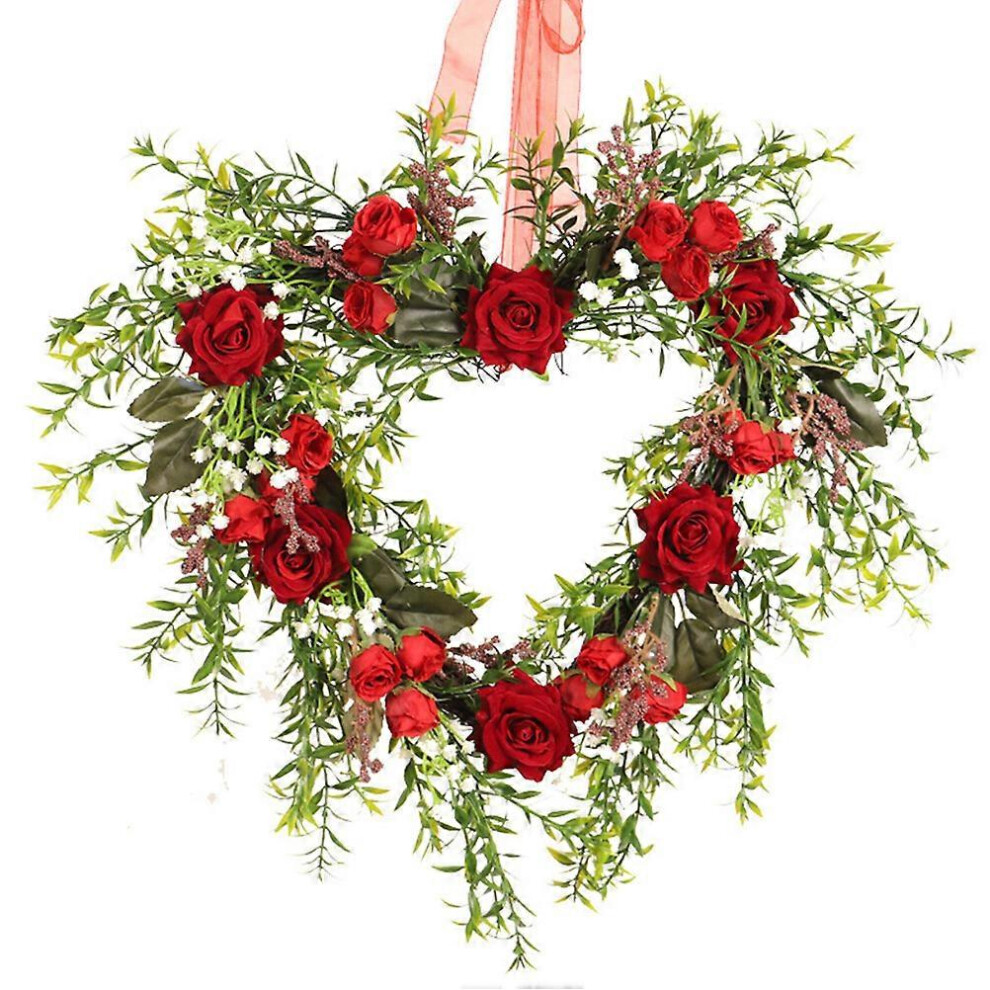 Kricely (As Show, One Size) 1Pc Delicate Rattan Luminous Hanging Adorn Valentine's Day Door Hanging Wreath