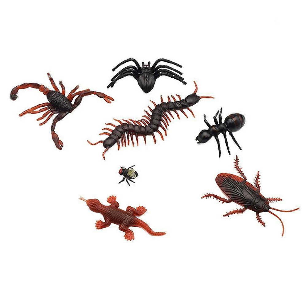 Kricely (As Show, One Size) 90Pcs Plastic Realistic Bugs Fake Insects Simulation Small Animal For Halloween Party Favors And Decoration