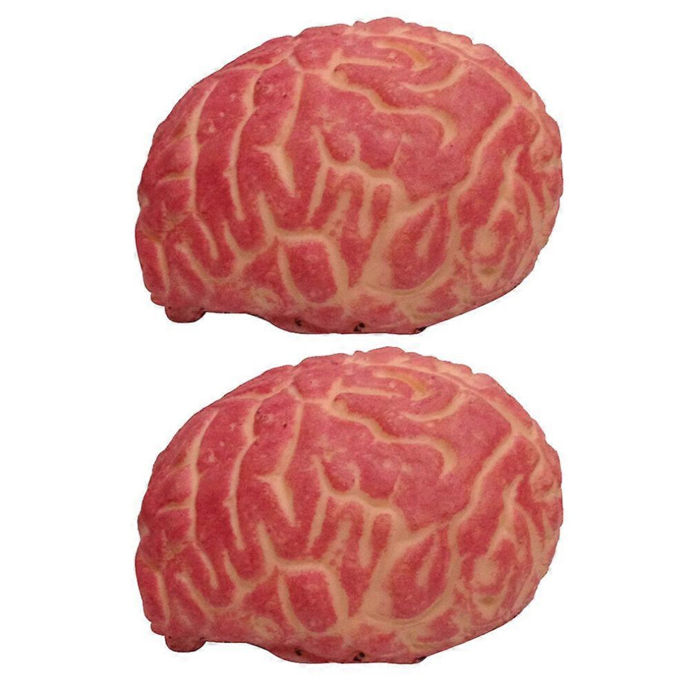 Kricely (As Show, One Size) 2Pcs Scary Bloody Simulation Brain Realistic Organ Prank Prop Halloween Party Haunted House Decorations