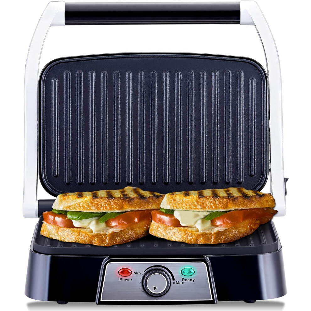 (1500W) Panini Maker & Healthy Grill - Sandwich Toaster, Panini Press - 2 Non-Stick Grill Plates - Built-in Fat Tray - 1500W