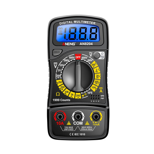 Multifunctional Multimeter 1999 Counts High-precision AC/DC Voltage DC Tester Diode Triode Resistance Measurement On/off Buzzer Detection black 2