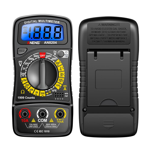 Multifunctional Multimeter 1999 Counts High-precision AC/DC Voltage DC Tester Diode Triode Resistance Measurement On/off Buzzer Detection black