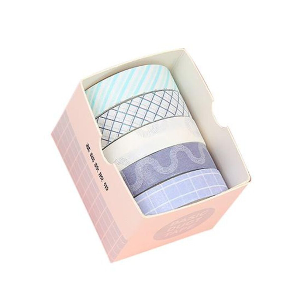 (4) 5 Rolls/set Tape Stylish Bright-colored Washi Exquisite Wide Application Scrapbooking Tape For Handicraft