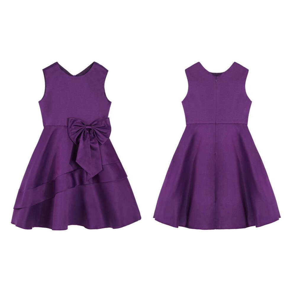 (purple, 7-8 Years) Cute Princess Dress Kids Girls Pageant Wedding Bridesmaid Dress Formal Evening Prom Ball Gown