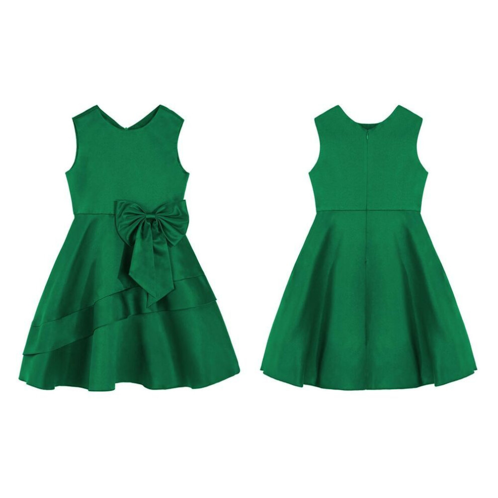 (green, 13-14 Years) Cute Princess Dress Kids Girls Pageant Wedding Bridesmaid Dress Formal Evening Prom Ball Gown