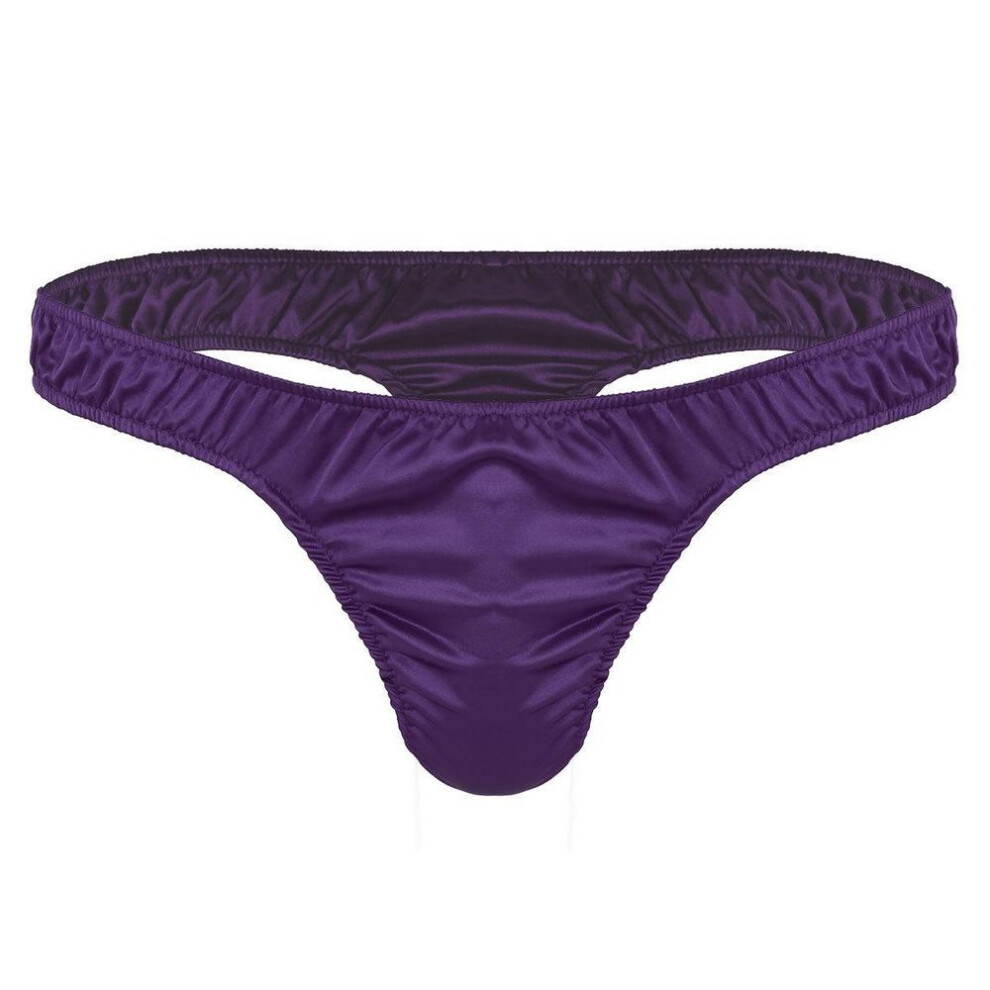(purple, L) Mens Swimming Shorts Boxer Briefs Swim Trunks Beach Wear Swimwear Underwear
