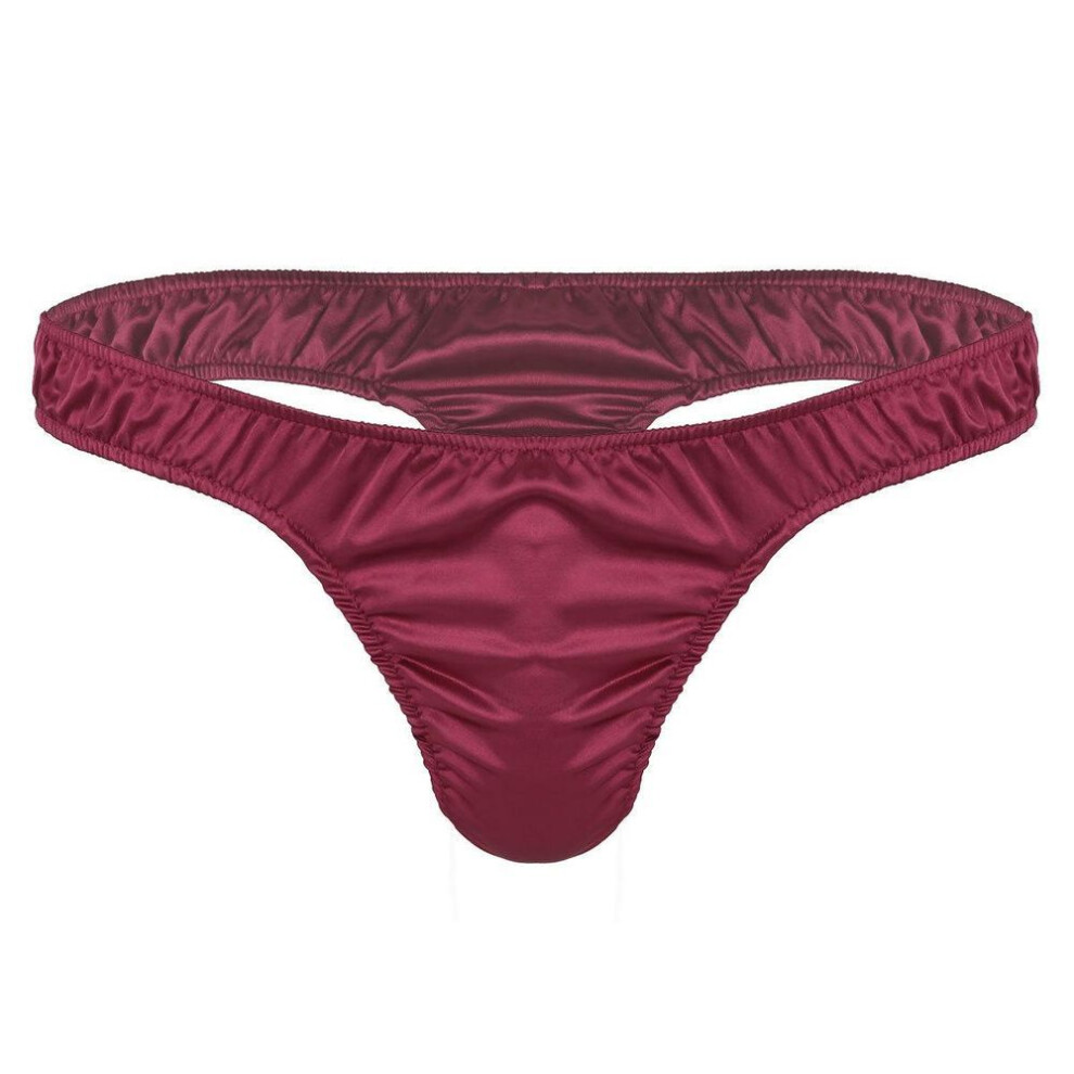 (wine red, M) Mens Swimming Shorts Boxer Briefs Swim Trunks Beach Wear Swimwear Underwear