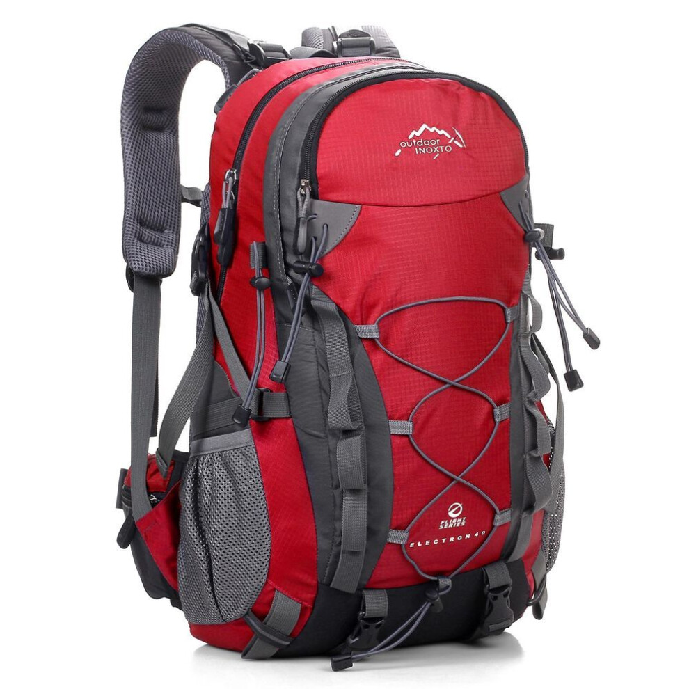 (Red) 40l Men Women Trekking Backpack Mountaineering Bag Outdoor Travel Tent Backpack For Camping Hiking