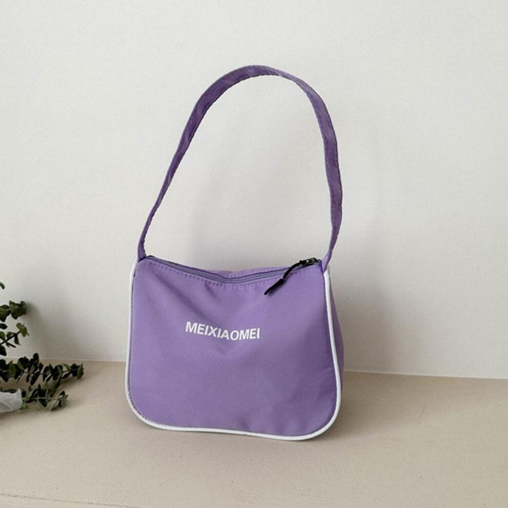 (purple, 23x9.5x18cm) Yogodlns Simple Versatile Armpit Bags Designer Shoulder Bags For Women Fashion Solid Color Female Small Hobo Bag Oxford Handbag