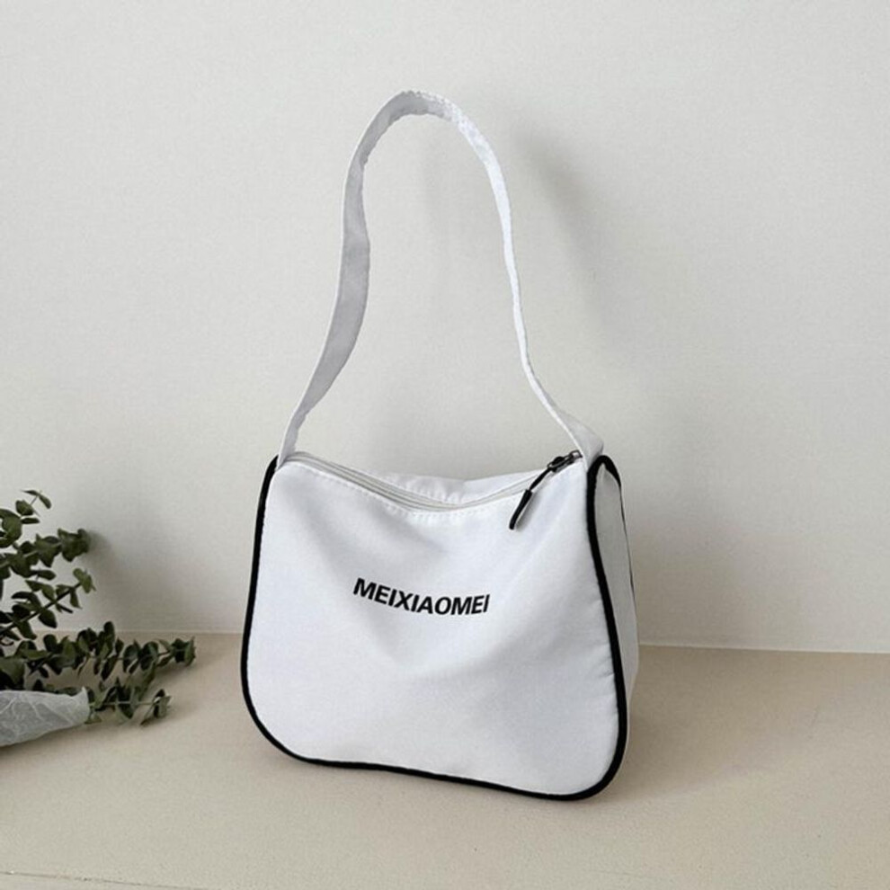 (white, 23x9.5x18cm) Yogodlns Simple Versatile Armpit Bags Designer Shoulder Bags For Women Fashion Solid Color Female Small Hobo Bag Oxford Handbag