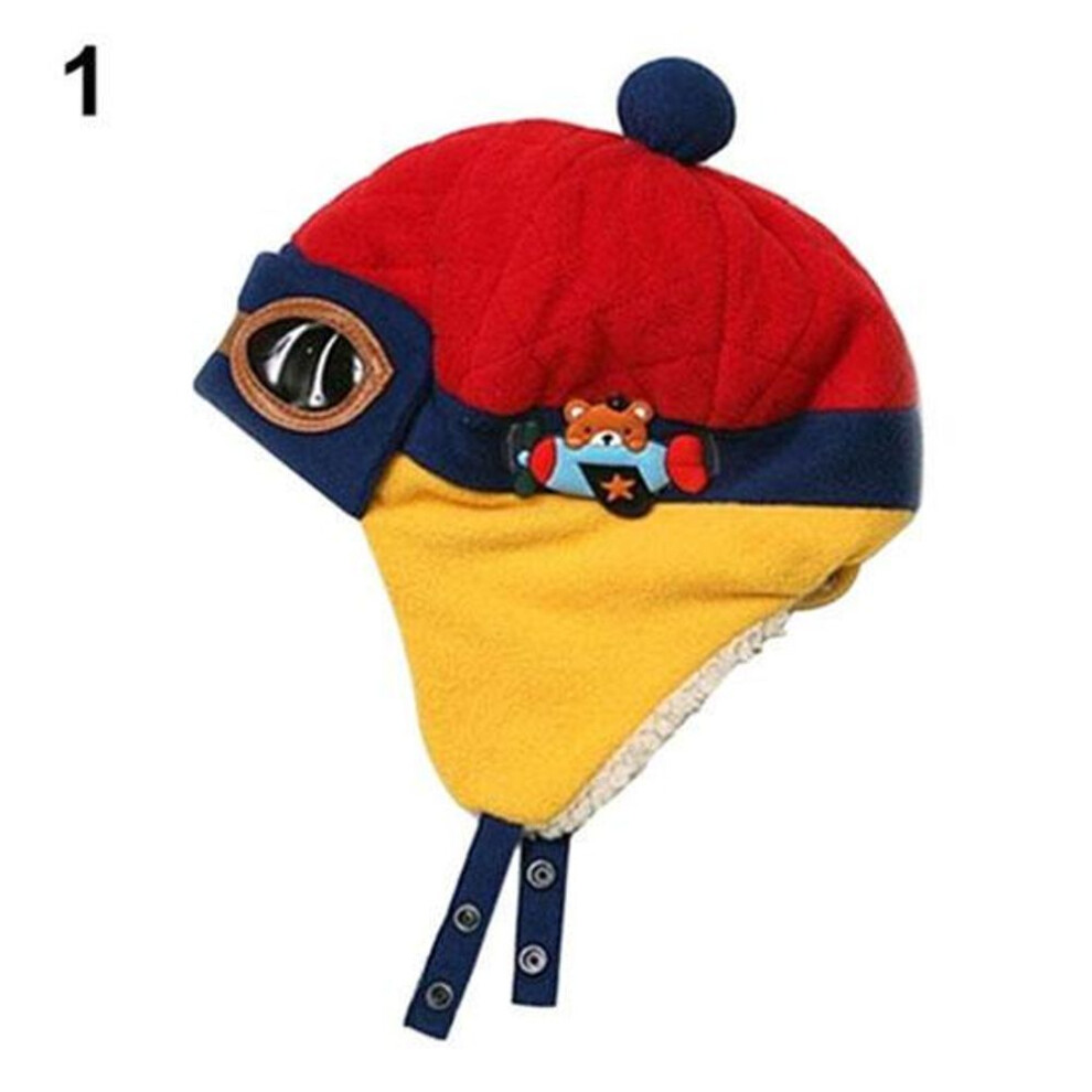 (red) New Winter Baby Earflap Toddler Girl Boy Kids Pilot Aviator Warm Soft Beanie Hat