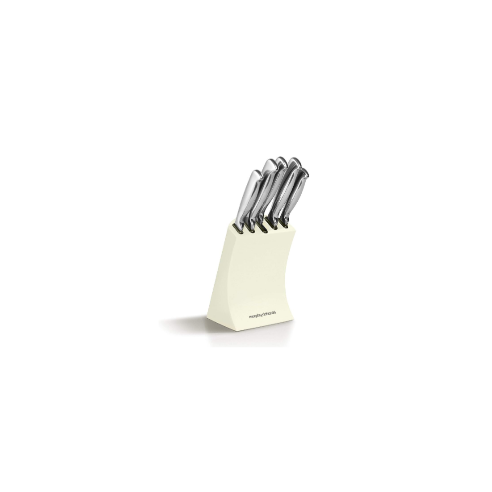 Morphy Richards 5pc  Knife Block with High Grade  Stainless Steel