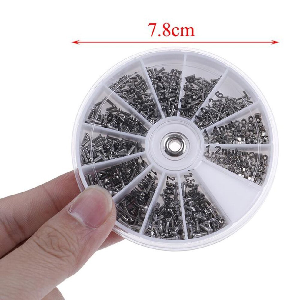 600pcs Tiny Screws Nut + Screwdriver Watch Eyeglass Glasses Repair Tool Set New