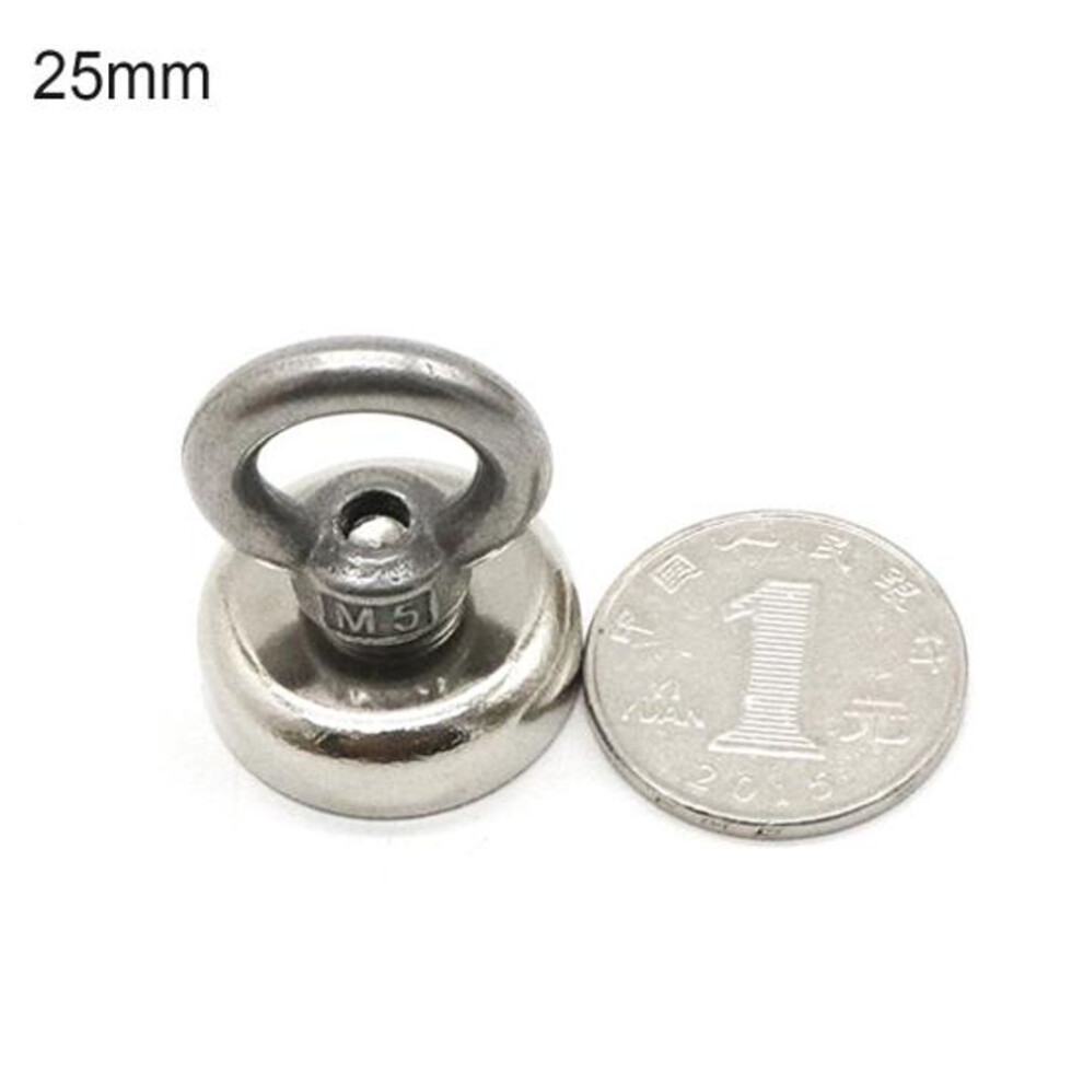 (25mm) Neodymium Iron Round Steel Sleeve Ring Eyebolt Fishing Magnetic Salvage Tool