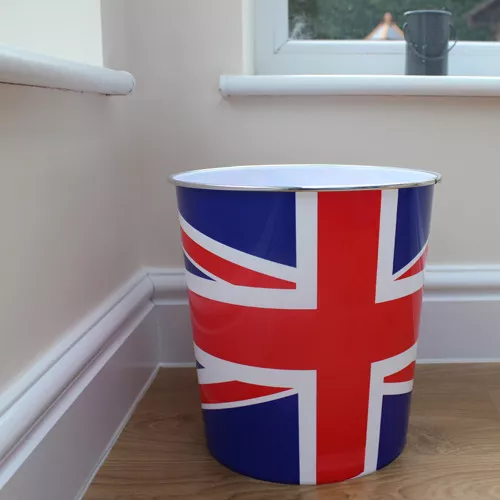 Union Jack Plastic Waste Bin - 5L British Flag Rubbish Bin 1