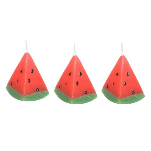 Set of 3 Watermelon Shaped Candles 1