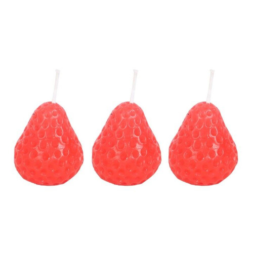 Set of 3 Strawberry Shaped Candles 1