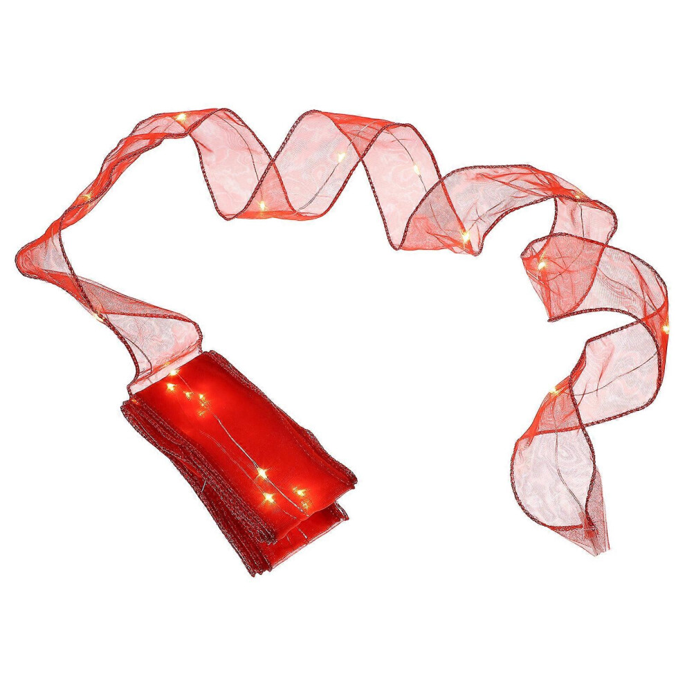 Kricely (As Show, One Size) Christmas Ribbon String Decorative Xmas Tree Ornament Party Decor Light