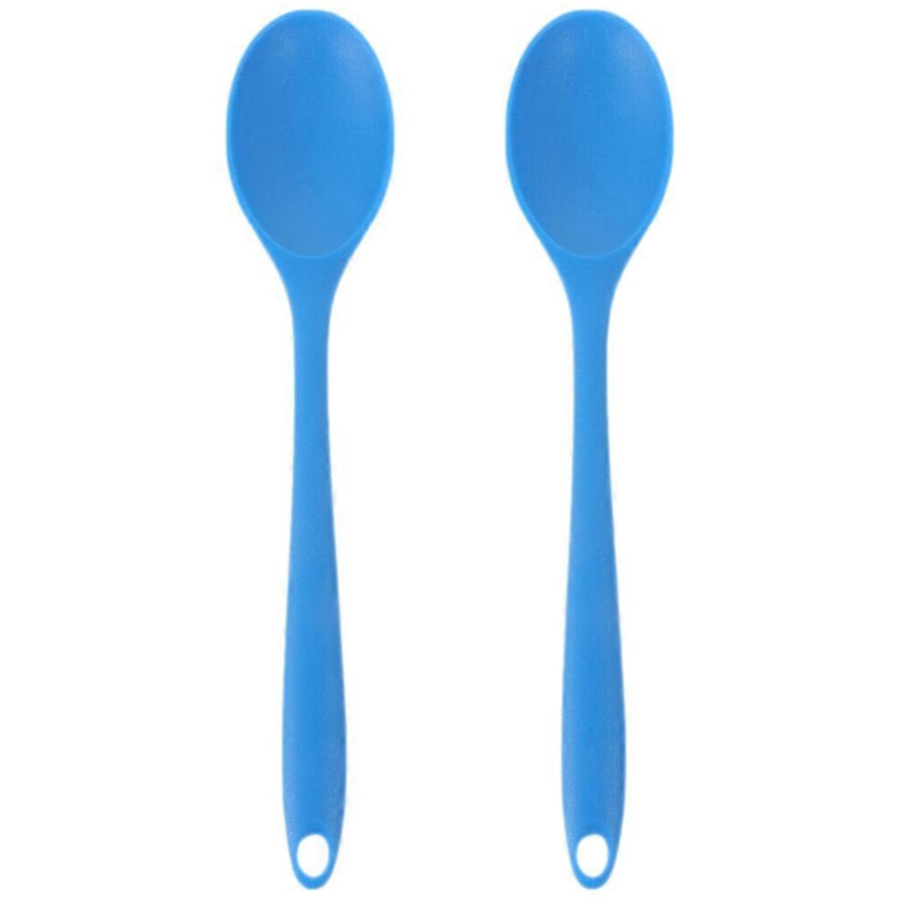Kricely (As Show, One Size) 2Pcs Silicone Spoon Serving Spoon Nonstick Kitchen Spoon Heat-Resistant Kitchen Utensil